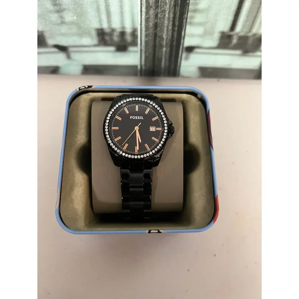 Fossil Janice BQ3318 Women's Black Stainless Steel Analog Quartz Wrist Watch